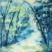 Sous-bois cyan (60x60)